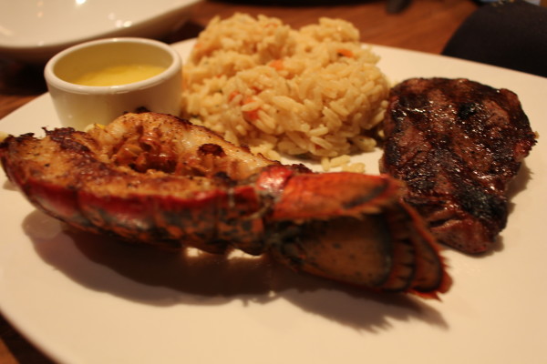 Outback Steakhouse Sirloin Filet and Lobster Tail with Seasoned Rice