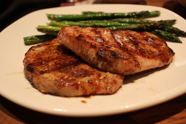 Outback Steakhouse Maple Mustard Glazed Pork Chops with Asparagus